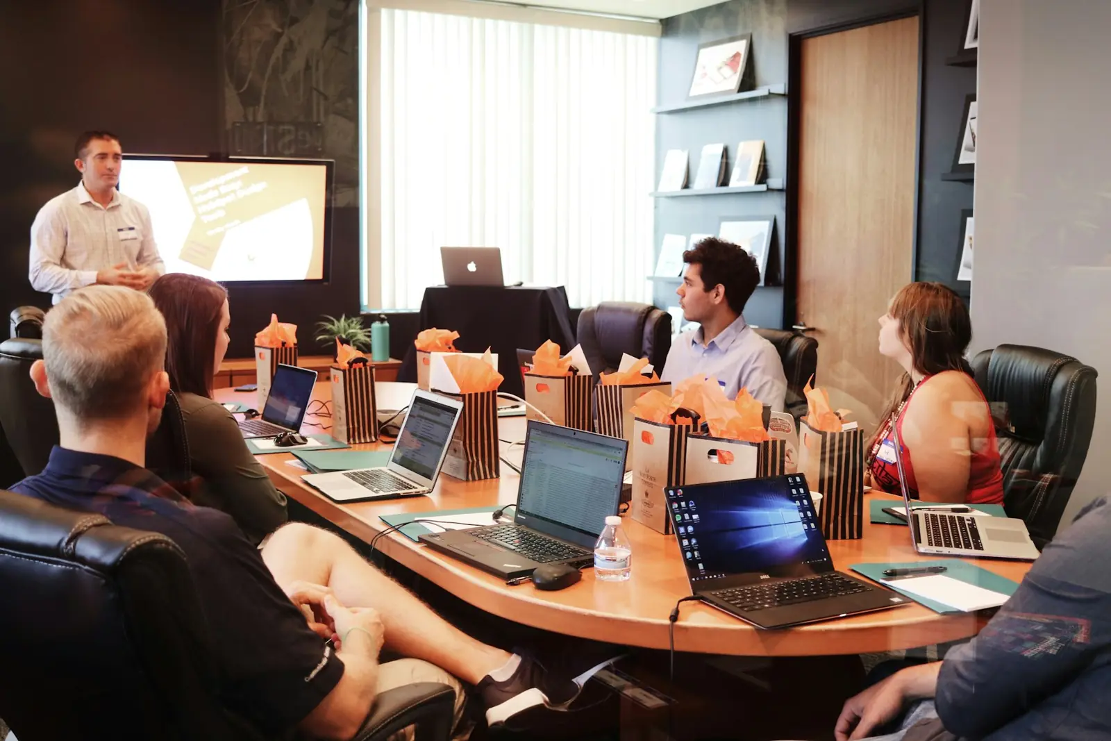 Team meeting in a bright office