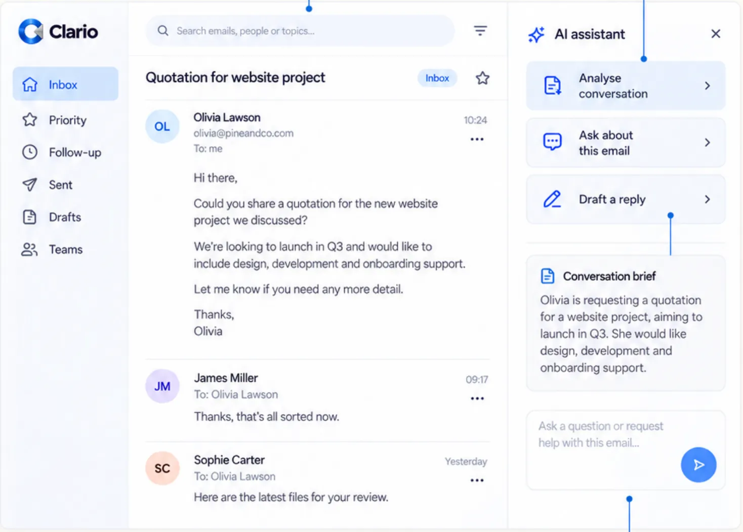 AI assistant beside the conversation