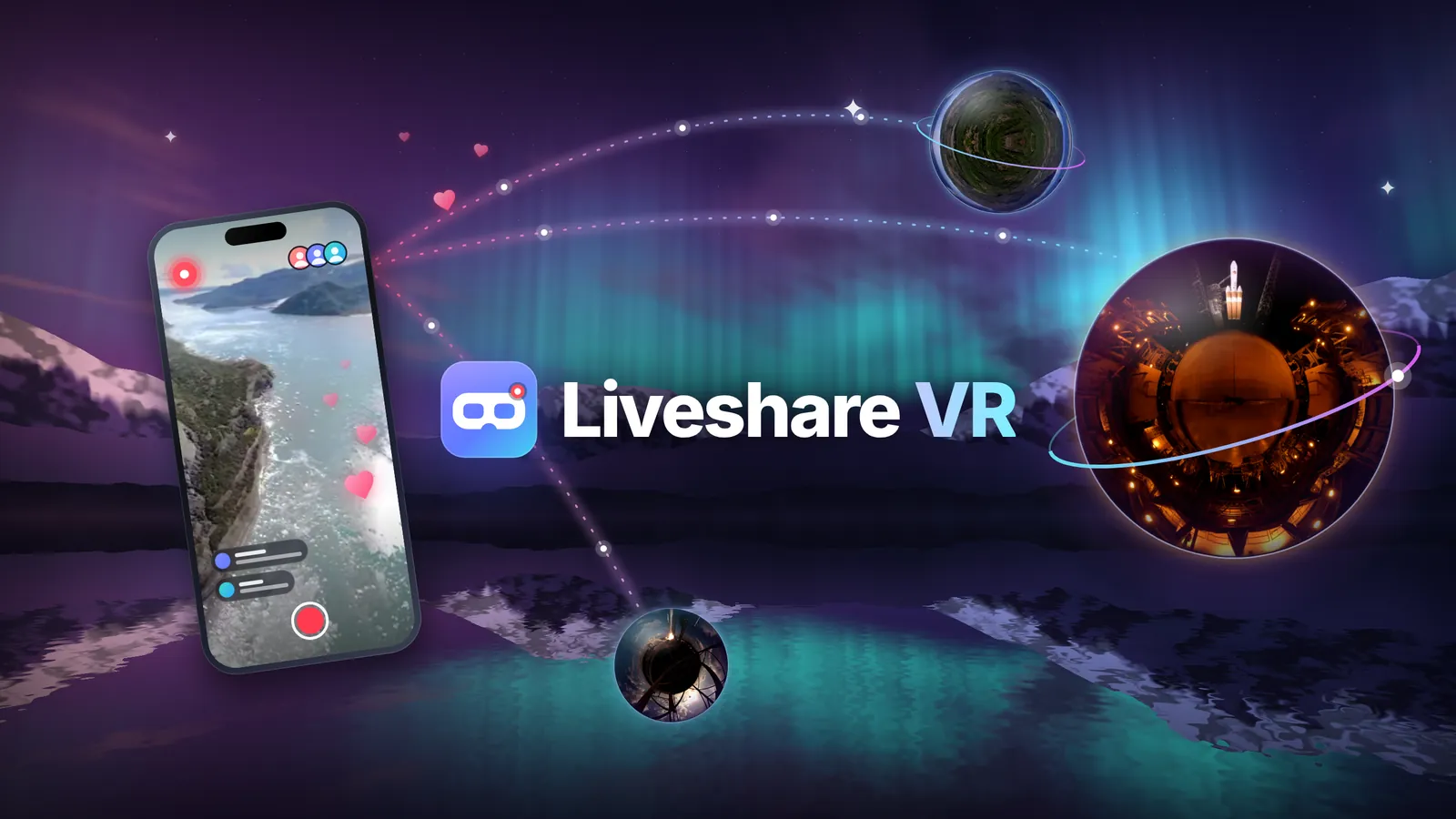 Liveshare VR: a phone streaming live surrounded by 360° scenes