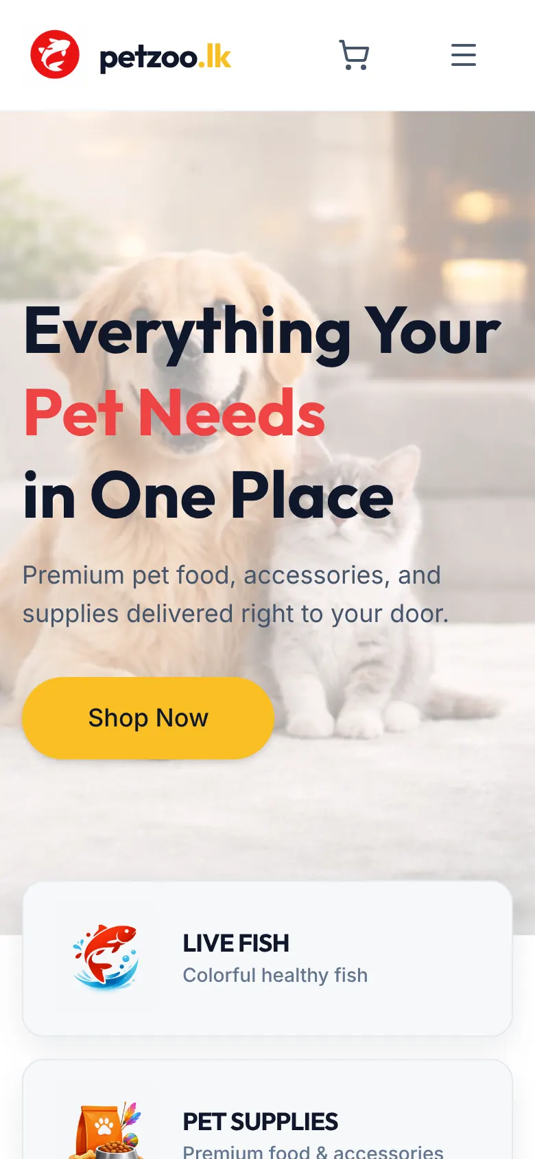 Petzoo digital platform on mobile