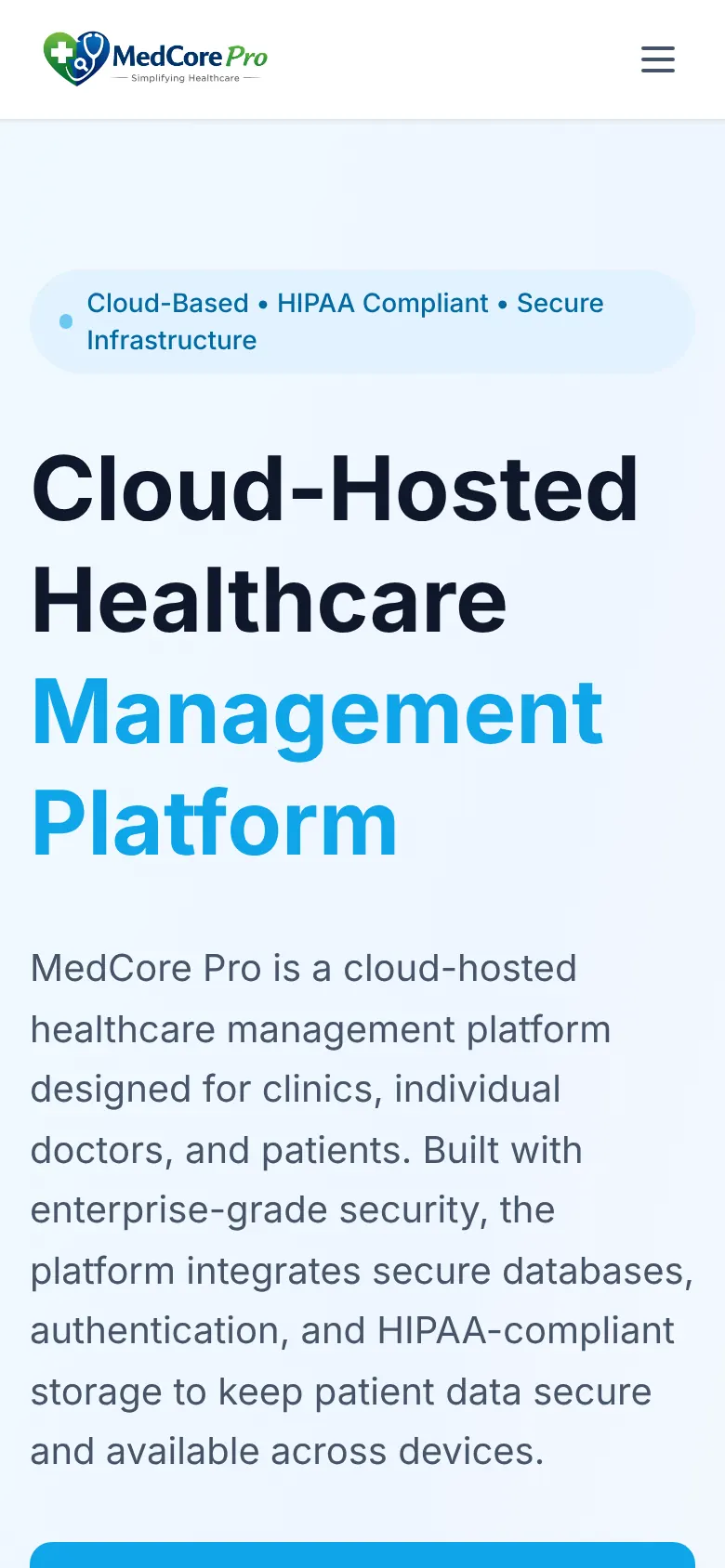 MedCore Pro on mobile