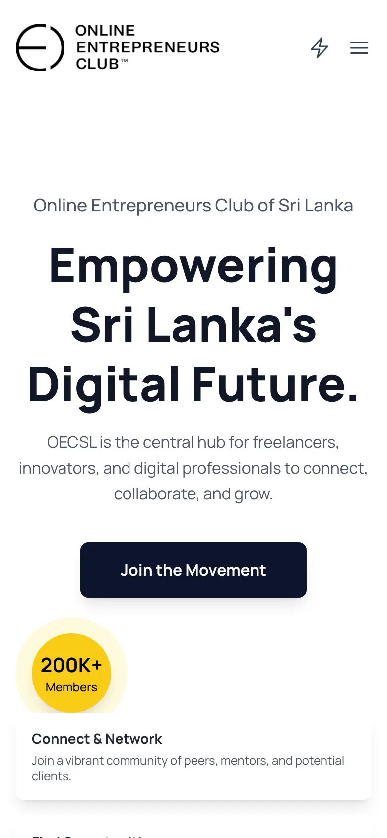 OECSL community platform on mobile